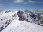 ridge from highlands bowl with pyramid peaks and maroon bells